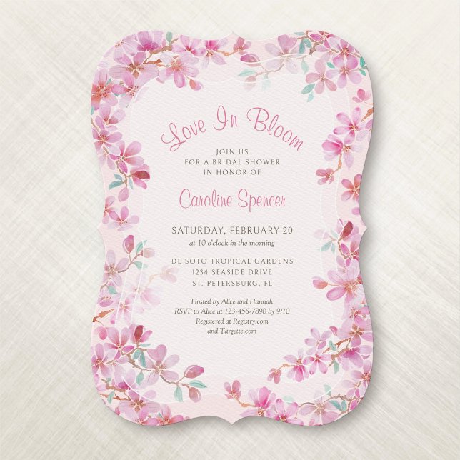 Invitación Ducha de Novia Flor de Cerezo Sakura (Subido por el creador)