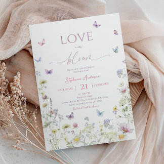 Invitación Ducha de Novia Flor Silvestre: Jardín de Mariposas