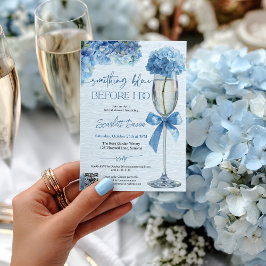 Invitación Ducha de Novia Floral Algo Azul Antes de Hacerlo
