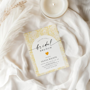 Invitación Ducha de novia floral amarilla de mantequilla
