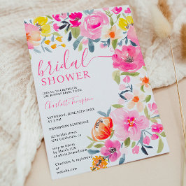Invitación Ducha de novia floral audaz de Bohemia