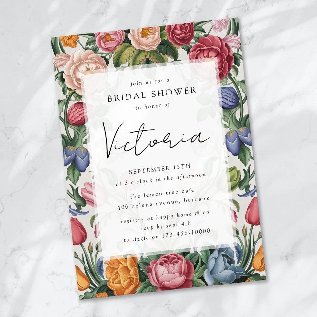 Invitación Ducha de novia floral barroca rococo (Subido por el creador)