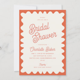 Invitación Ducha de novia floral brillante en Rubor Peach