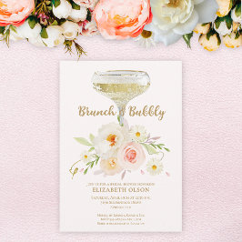 Invitación Ducha de novia floral Brunch & Bubbly Garden