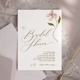 Invitación Ducha de novia floral caligrafía minimalista