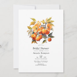 Invitación Ducha de Novia Floral Caqui