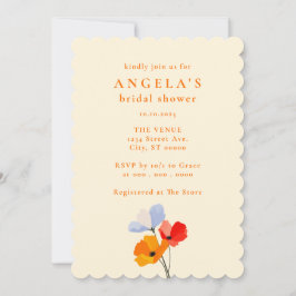 Invitación Ducha de novia floral de adormidera audaz