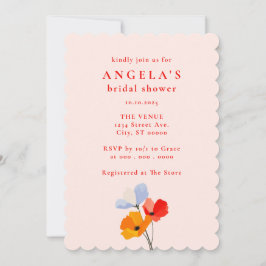 Invitación Ducha de novia floral de adormidera audaz