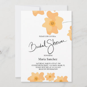 Invitación Ducha de Novia Floral de Amapola de Primavera Melo