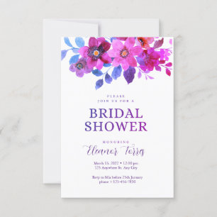 Invitación Ducha de novia floral de boho rosa