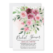 Ducha de novia floral de Borgoña