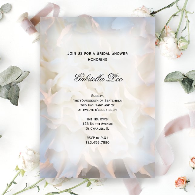Invitación Ducha de novia floral de Carnación blanca (Subido por el creador)