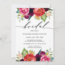 Invitación Ducha de novia floral de color de agua de boho rús