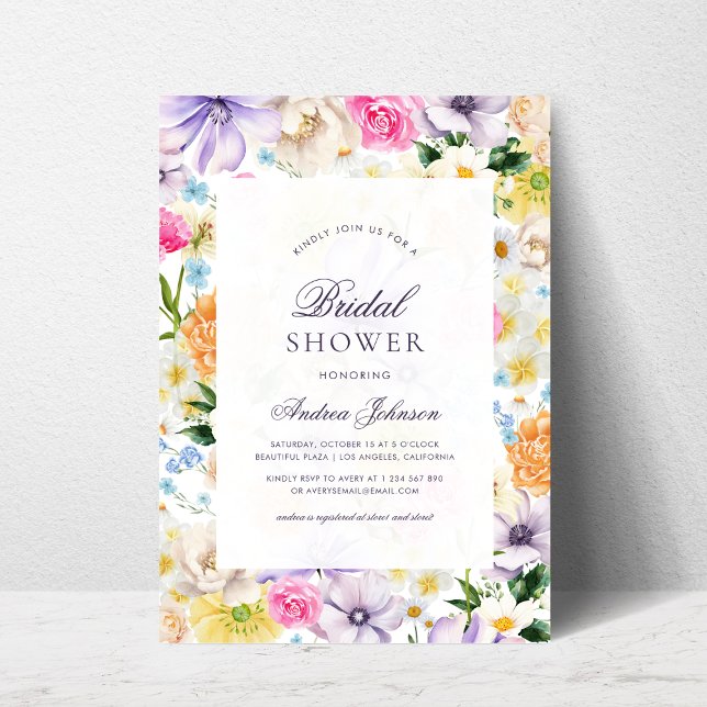 Invitación Ducha de novia floral de jardín de verano suave (Subido por el creador)