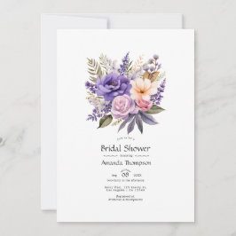 Invitación Ducha de novia floral de lavanda digital