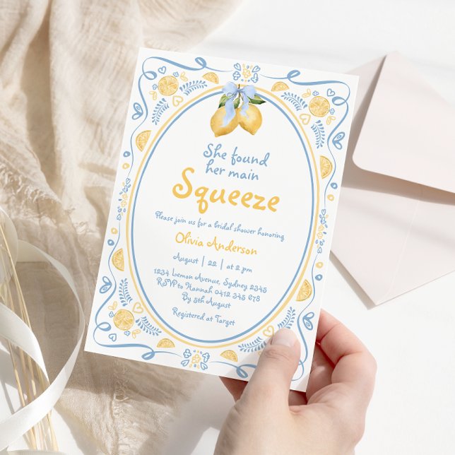 Invitación Ducha de novia floral de limón de esquisto princip (Subido por el creador)