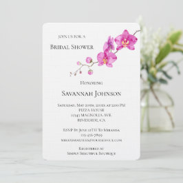 Invitación Ducha de Novia Floral de Orquídea Rosa