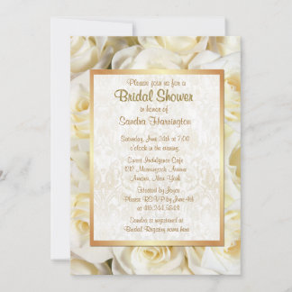 Invitación Ducha de novia floral de rosa blanca