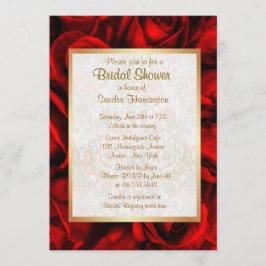 Invitación Ducha de novia floral de rosa roja