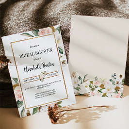 Invitación Ducha de novia floral de Rubor White Magnolia