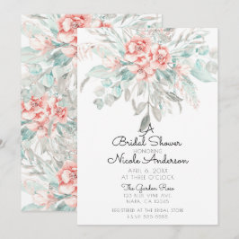 Invitación Ducha de Novia Floral de Verano con Vegetación Sua