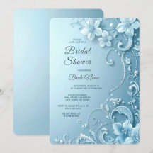 Ducha de Novia Floral Decorativa Azul