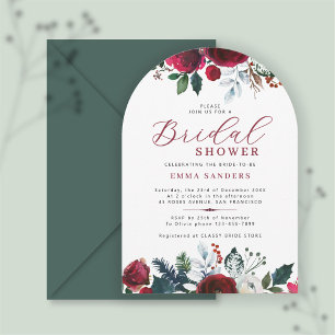 Invitación Ducha de novia floral elegante de acuarela de invi