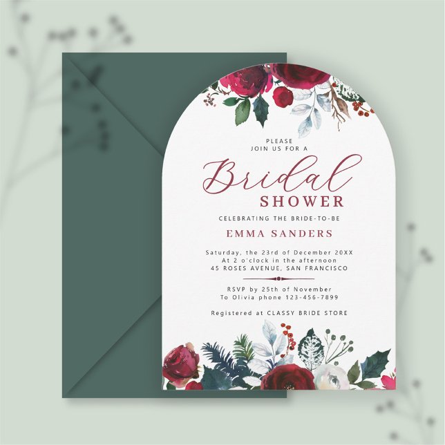 Invitación Ducha de novia floral elegante de acuarela de invi (Subido por el creador)