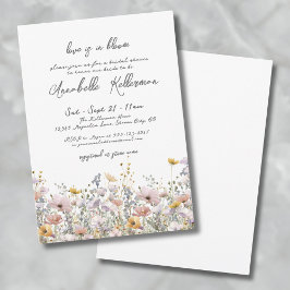 Invitación Ducha de Novia Floral Elegante de Flor Silvestre