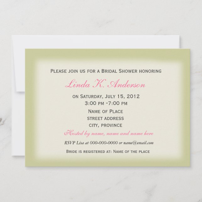 Invitación Ducha de novia floral, flores de rosa silvestre ro (Anverso)