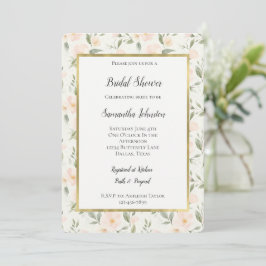 Invitación Ducha de Novia Floral Melocotón  