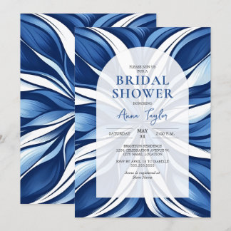 Invitación Ducha de Novia Floral Orgánica Blue Bliss