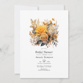 Invitación Ducha de Novia Floral Reloj de Sol