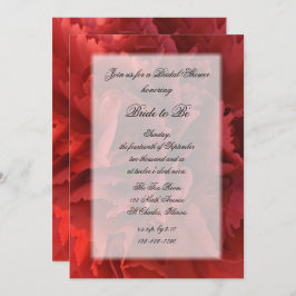 Invitación Ducha de novia floral roja