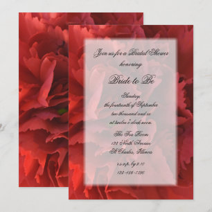 Invitación Ducha de novia floral roja