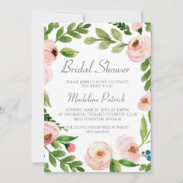 Invitación Ducha de novia floral rosa