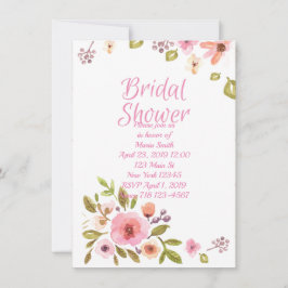 Invitación Ducha de novia floral rosa