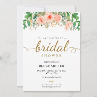 Invitación Ducha de novia floral rosa