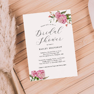 Invitación Ducha de novia floral rosa