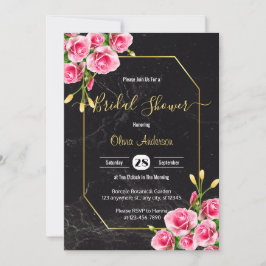 Invitación Ducha de novia floral rosa