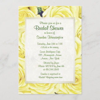 Invitación Ducha de novia floral rosa amarillo claro