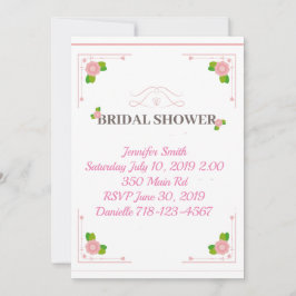 Invitación Ducha de novia floral rosa bonito