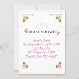 Invitación Ducha de novia floral rosa bonito