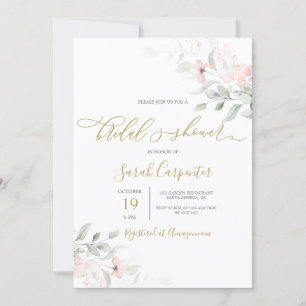 Invitación Ducha de novia floral rosa de Rubor