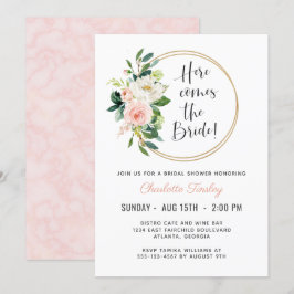 Invitación Ducha de novia floral rosa de Rubor