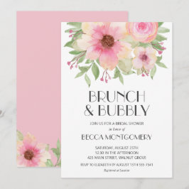 Invitación Ducha de novia floral rosa de Rubor brunch