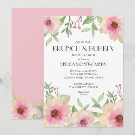 Invitación Ducha de novia floral rosa de Rubor brunch