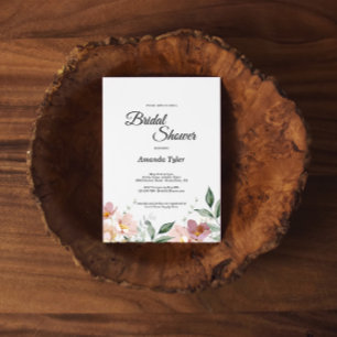 Invitación Ducha de novia floral rosa malva