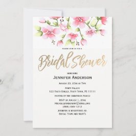 Invitación Ducha de novia floral rosa Rosebud