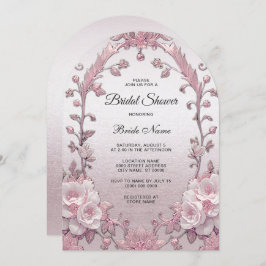 Invitación Ducha de novia floral rosa única